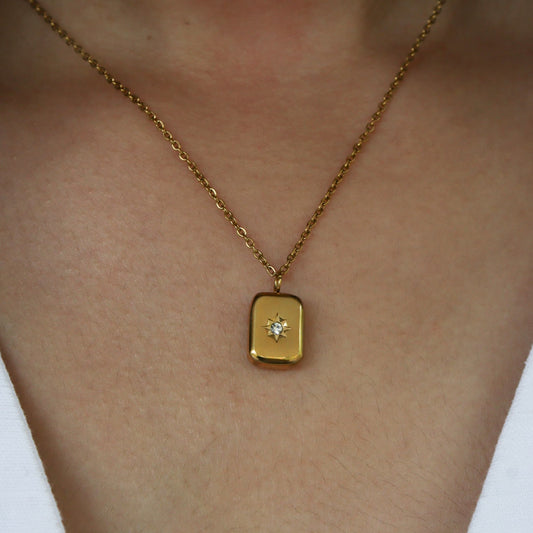 Celia Rectangle Pendant Necklace - HLN001