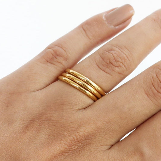 Emma Gold Band Rings - Set of 3 - HLR001