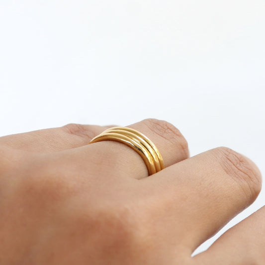 Emma Gold Band Rings - Set of 3 - HLR001